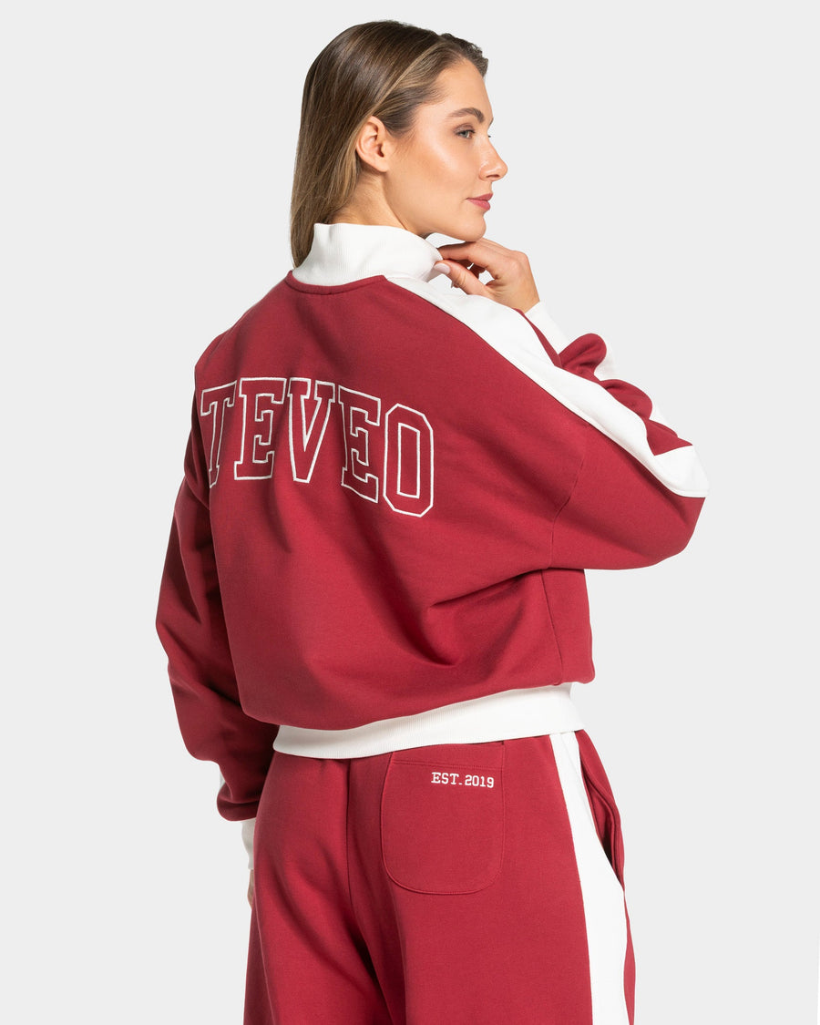 Football Zip Jacke "Cranberry"