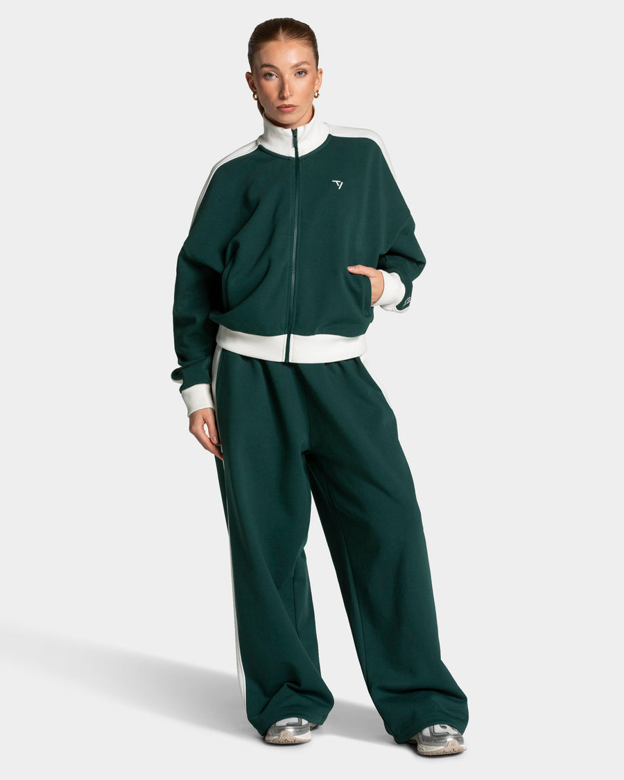 Football Zip Jacke "Dunkelgrün"