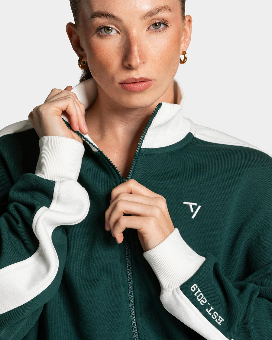 Football Zip Jacke "Dunkelgrün"
