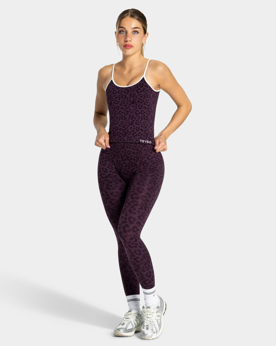Contrastline Sculpt Scrunch Leggings "Leo Blackberry"