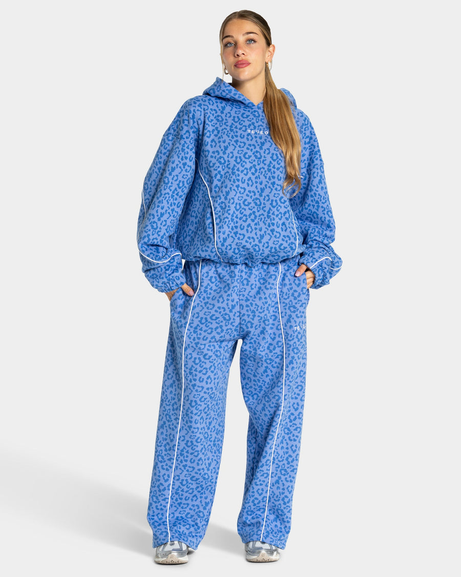 Contrastline Hooded Sweater "Leo Azure"