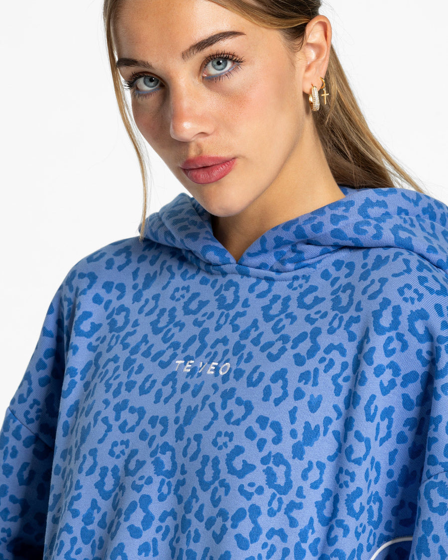 Contrastline Hooded Sweater "Leo Azure"