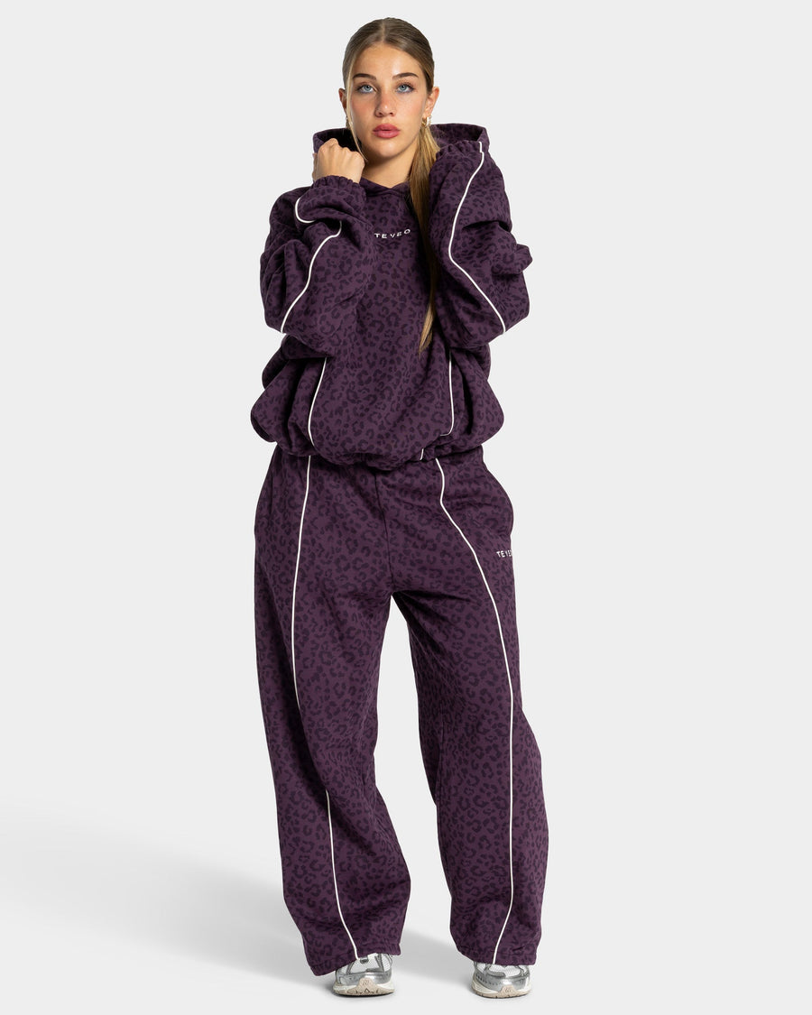 Contrastline Hooded Sweater "Leo Blackberry"