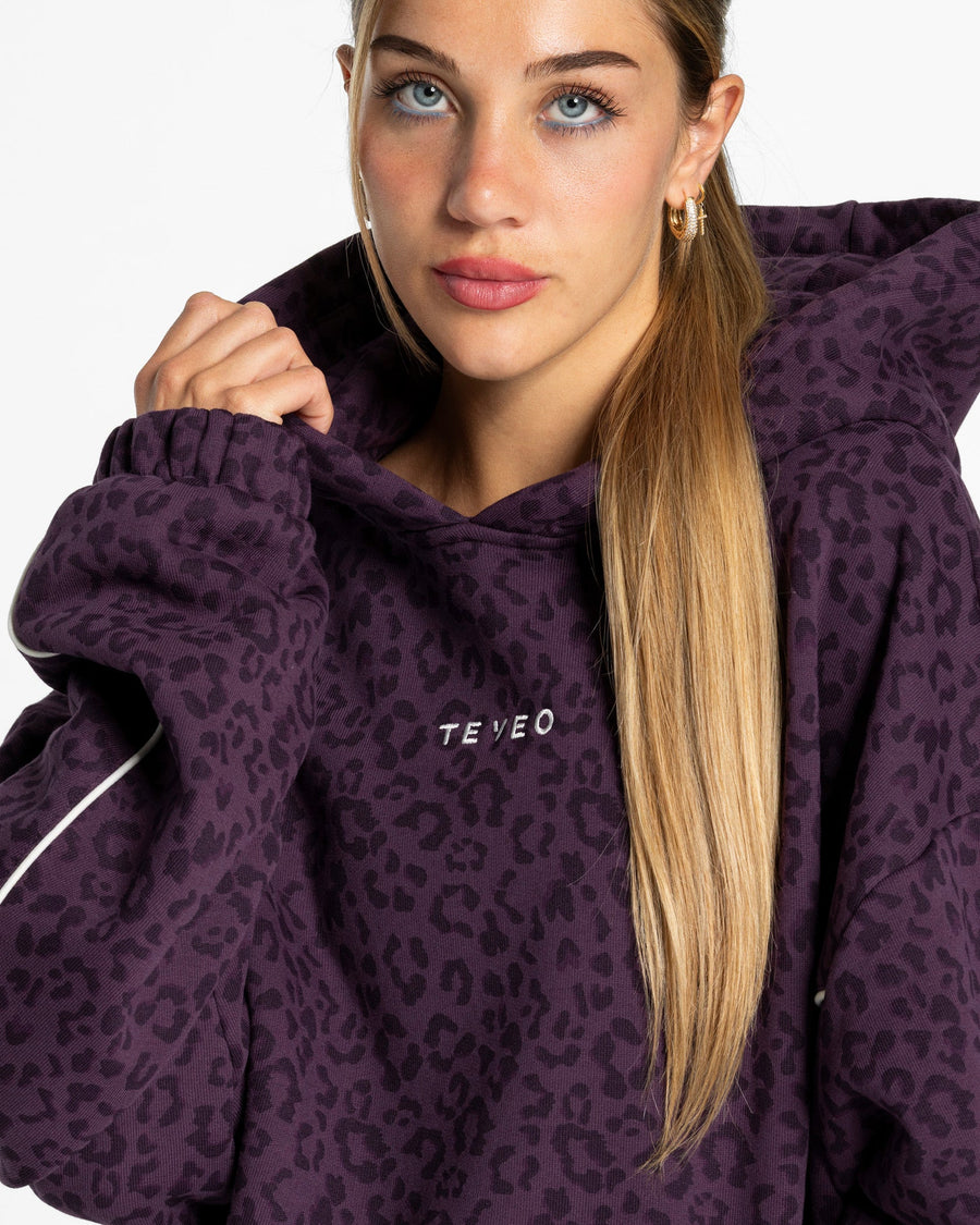 Contrastline Hooded Sweater "Leo Blackberry"