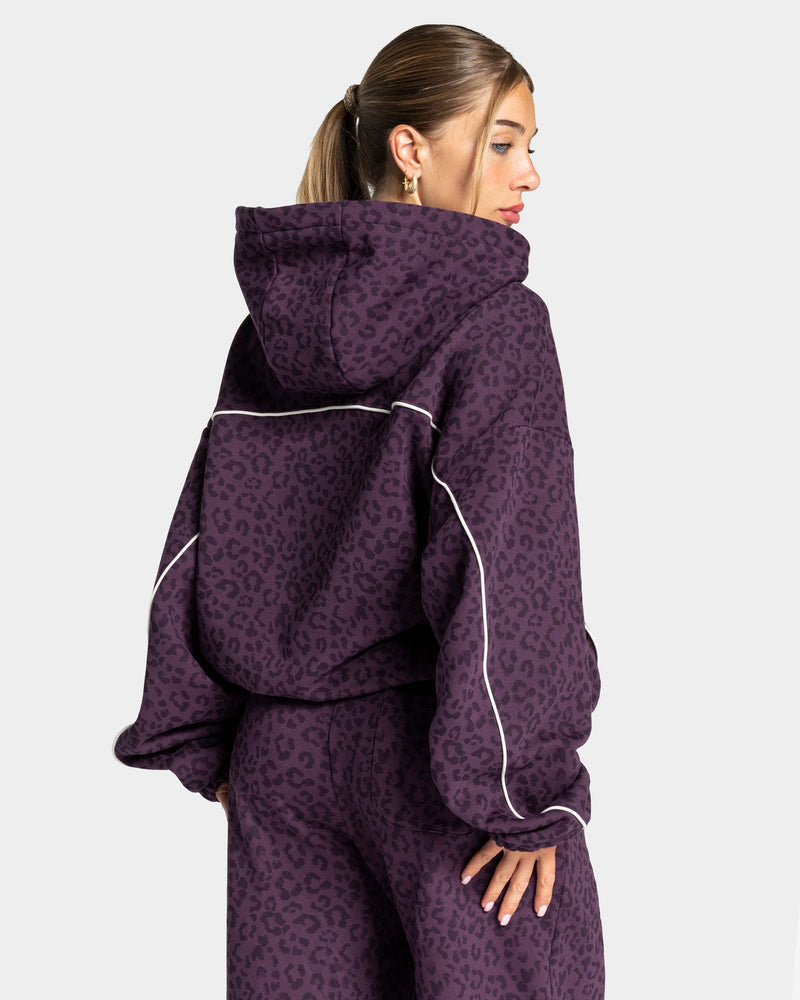 Contrastline Hooded Sweater "Leo Blackberry"