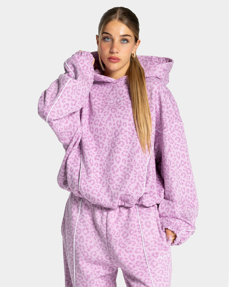 Contrastline Hooded Sweater "Leo Orchid"