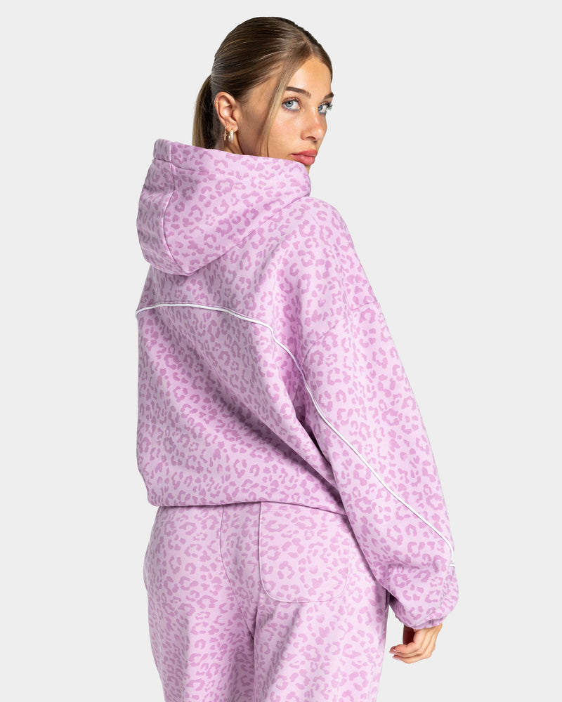 Contrastline Hooded Sweater "Leo Orchid"