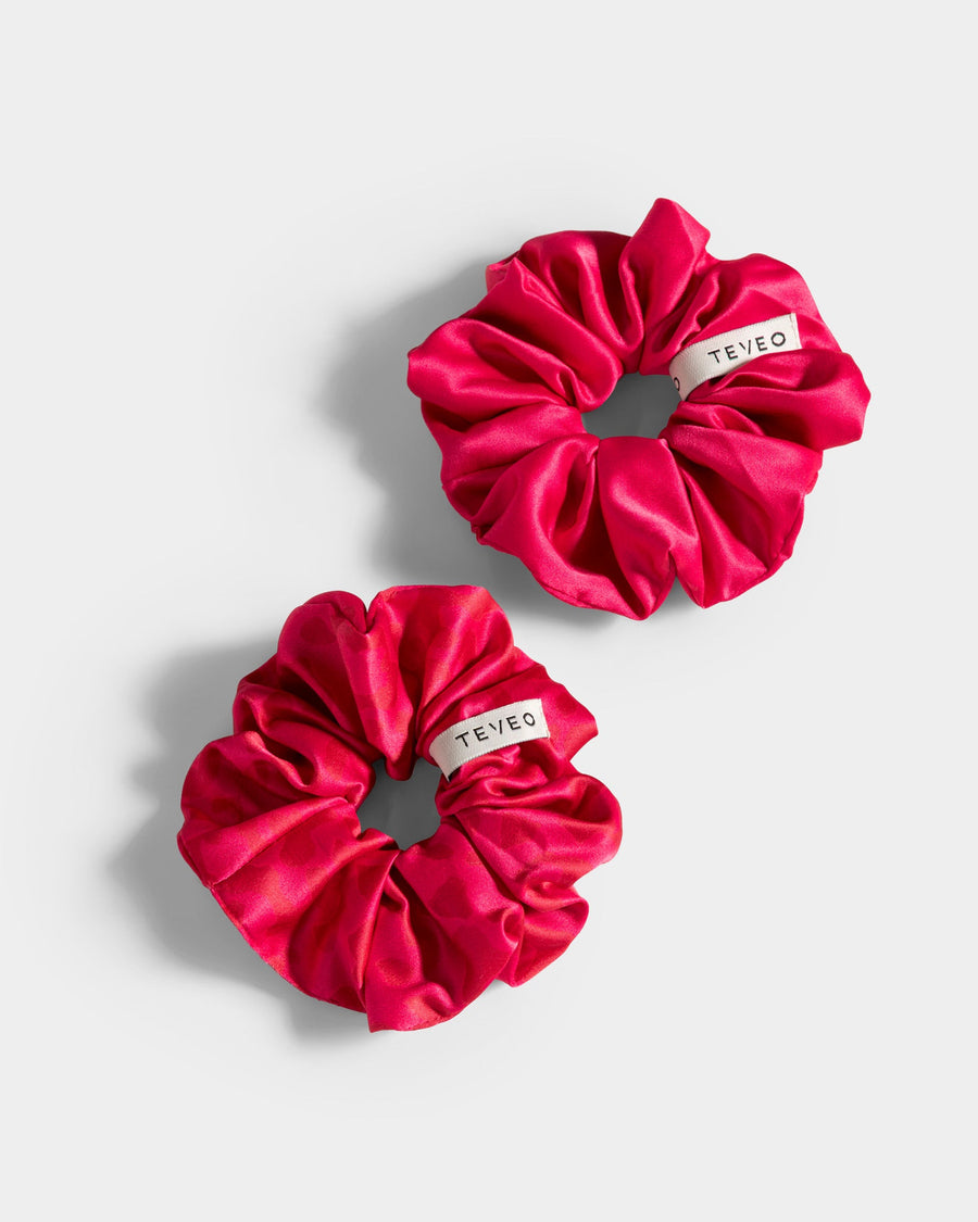 Contrastline Scrunchies (2er-Pack) "Leo - Berry"
