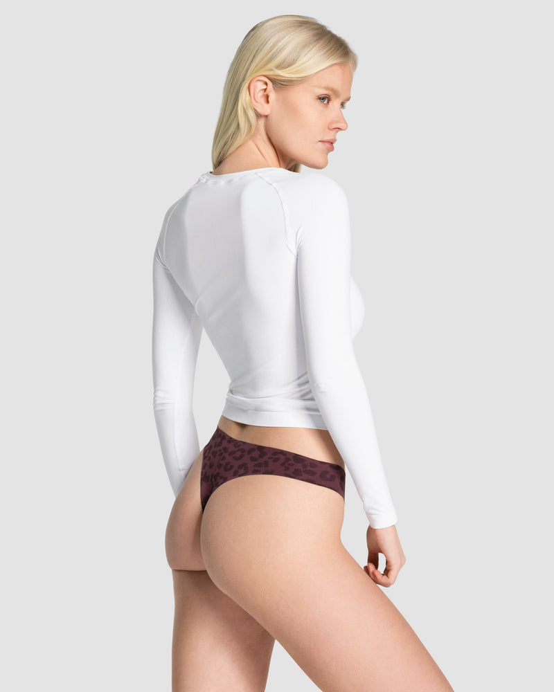 Seamless Padded Tanga (2er-Pack) "Leo Merlot"