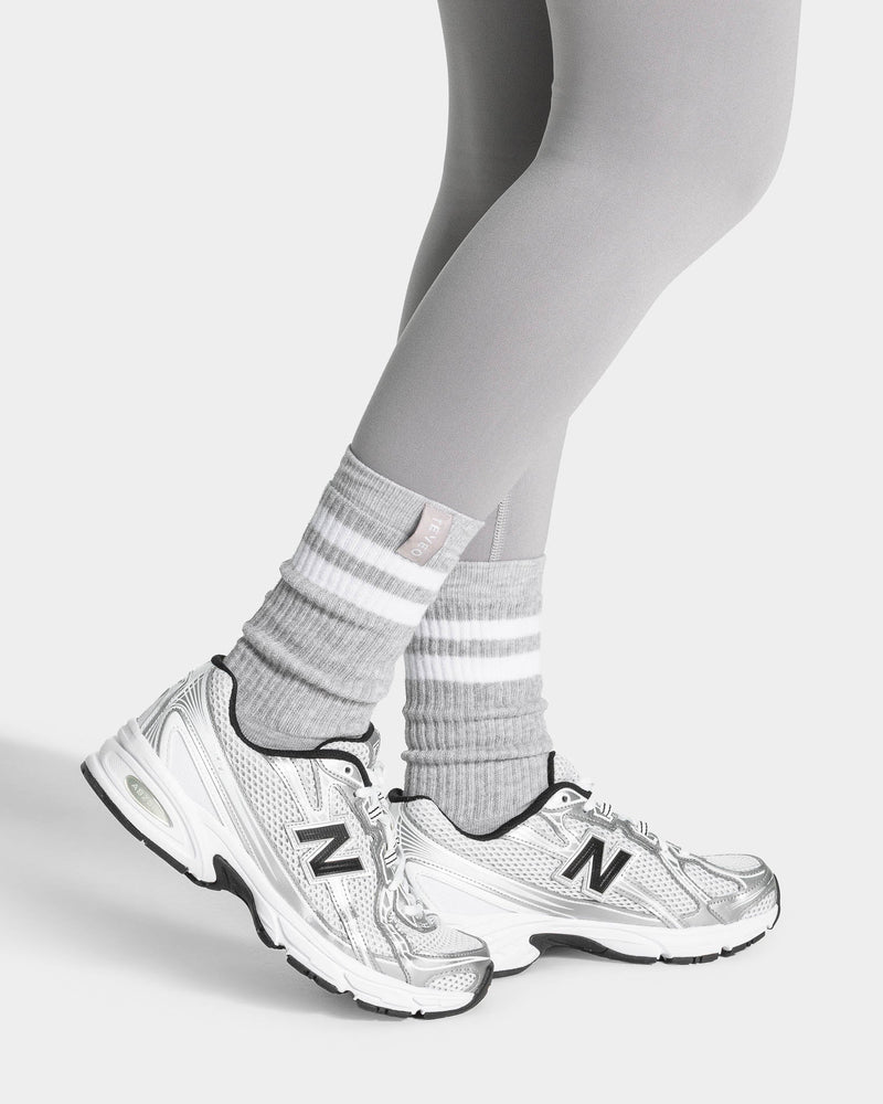 Lift Chunky Socken (2er-Pack) "Hellgrau/Weiß"