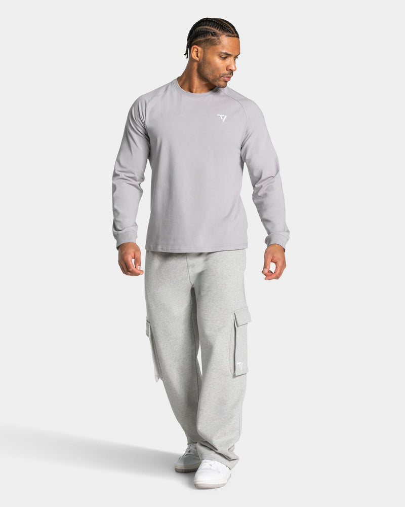 Lift Wide Leg Cargo Jogger "Hellgrau Meliert"