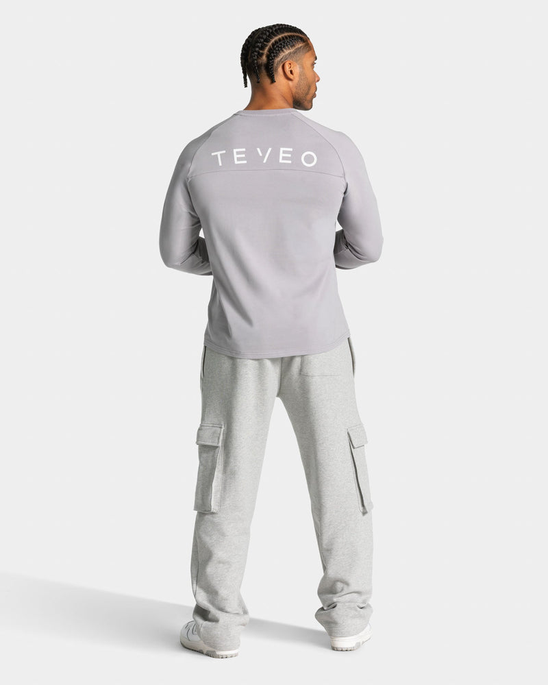 Lift Wide Leg Cargo Jogger "Hellgrau Meliert"