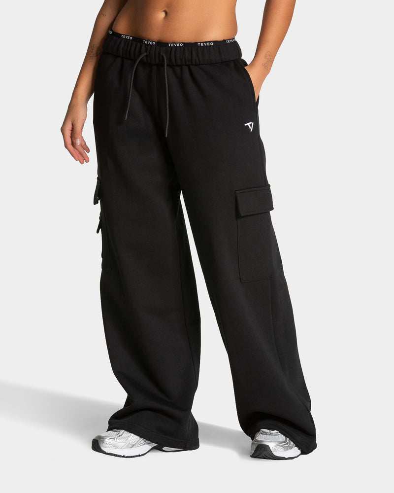 Lift Wide Leg Cargo Jogger "Schwarz"