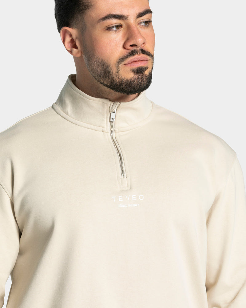Lifting Journey Half Zip Sweater "Cream"