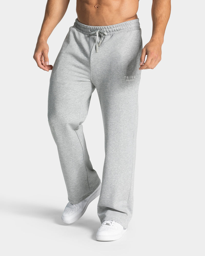 Lifting Journey Straight Leg Jogger "Hellgrau Meliert"