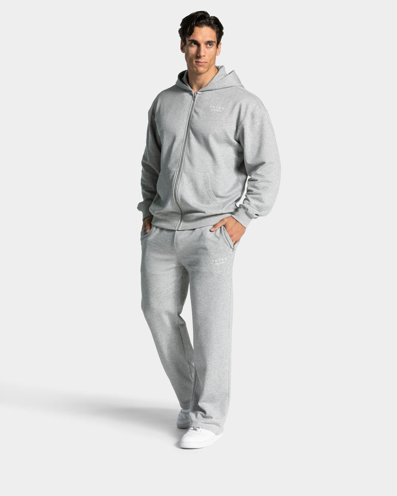 Lifting Journey Straight Leg Jogger "Hellgrau Meliert"