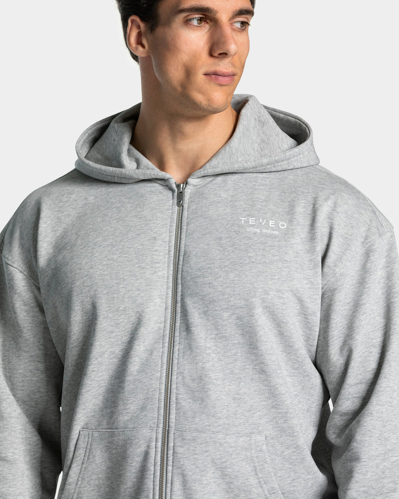 Lifting Journey Zip Hoodie "Hellgrau Meliert"