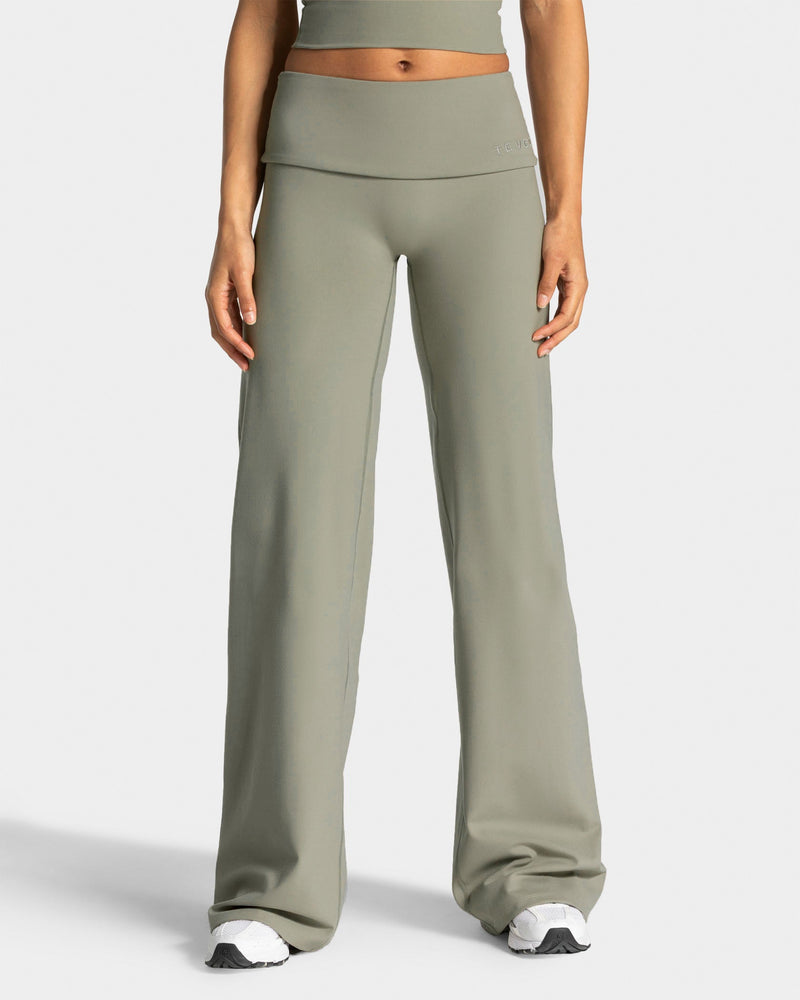 Mellow Fold Over Straight Leg Pants Regular "Khaki"