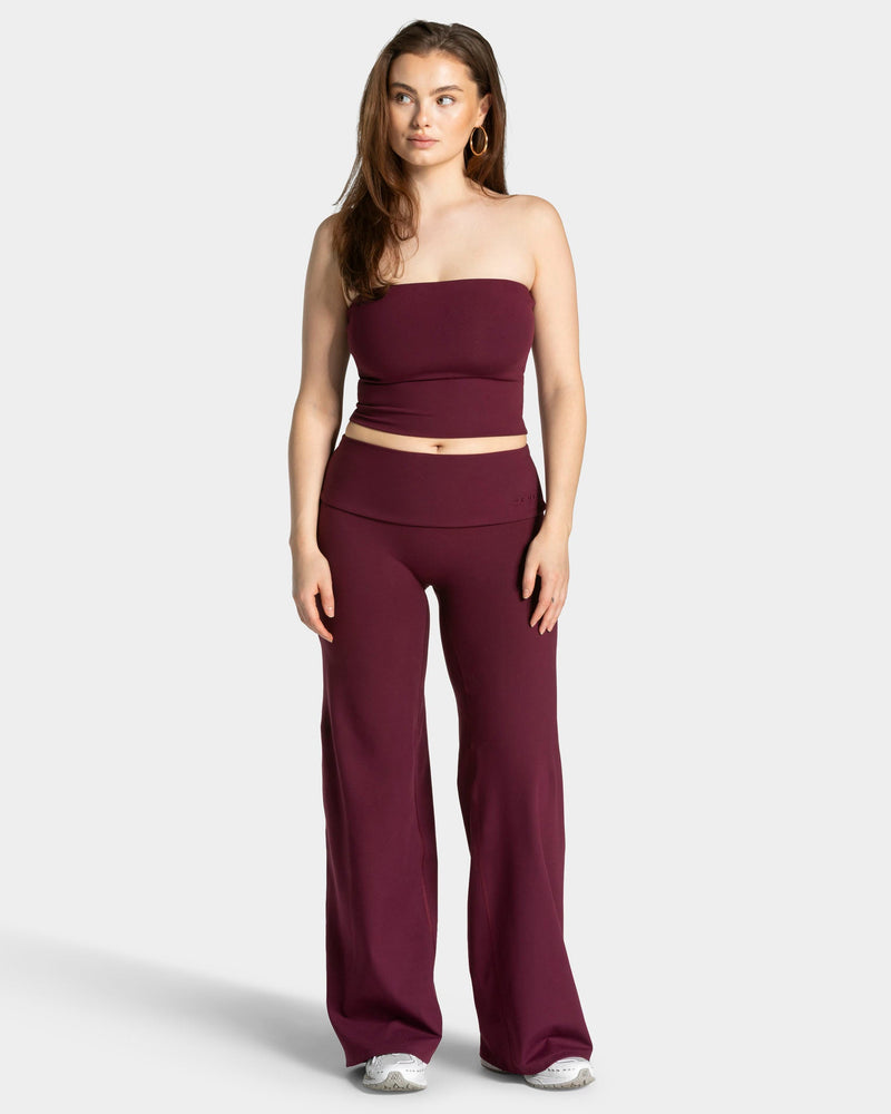 Mellow Fold Over Straight Leg Pants Regular "Pflaume"