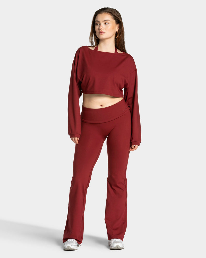 Mellow Cropped Longsleeve "Weinrot"