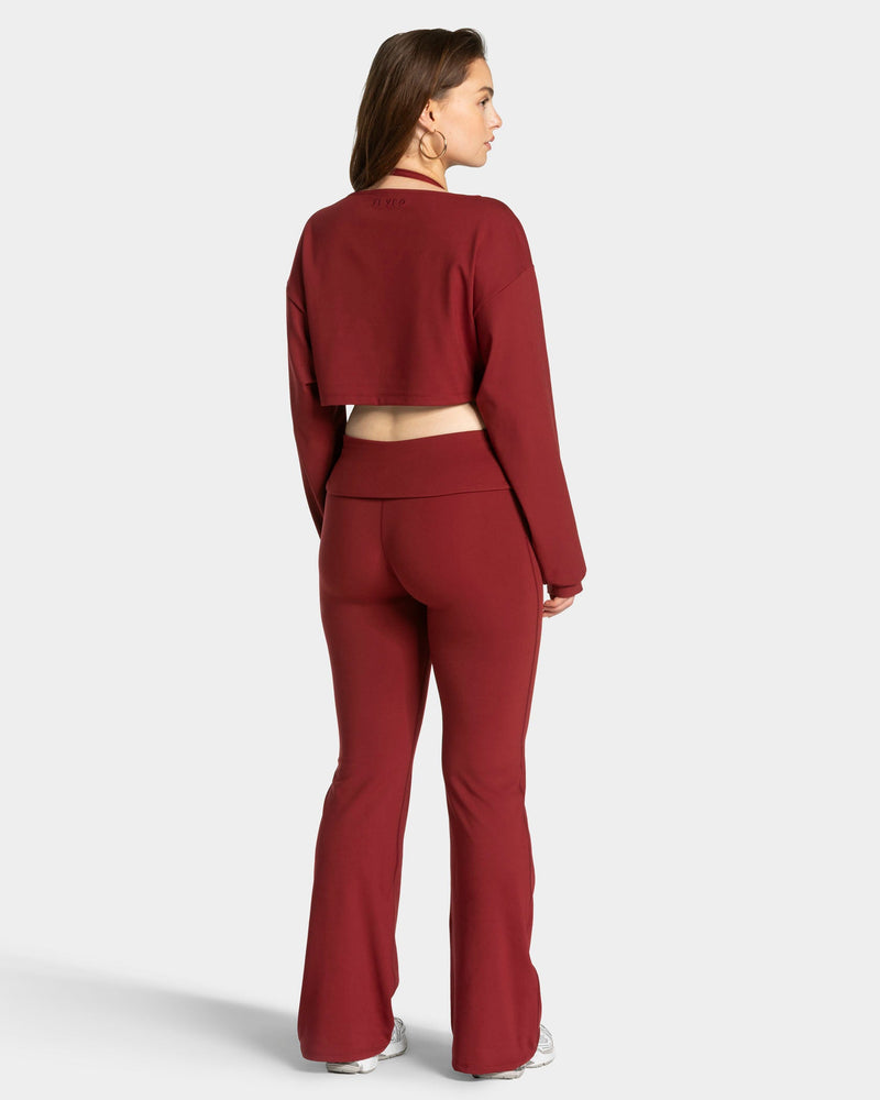 Mellow Cropped Longsleeve "Weinrot"