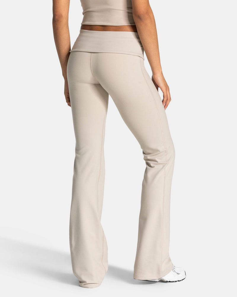 Mellow Fold Over Flared Leggings Tall "Cream"