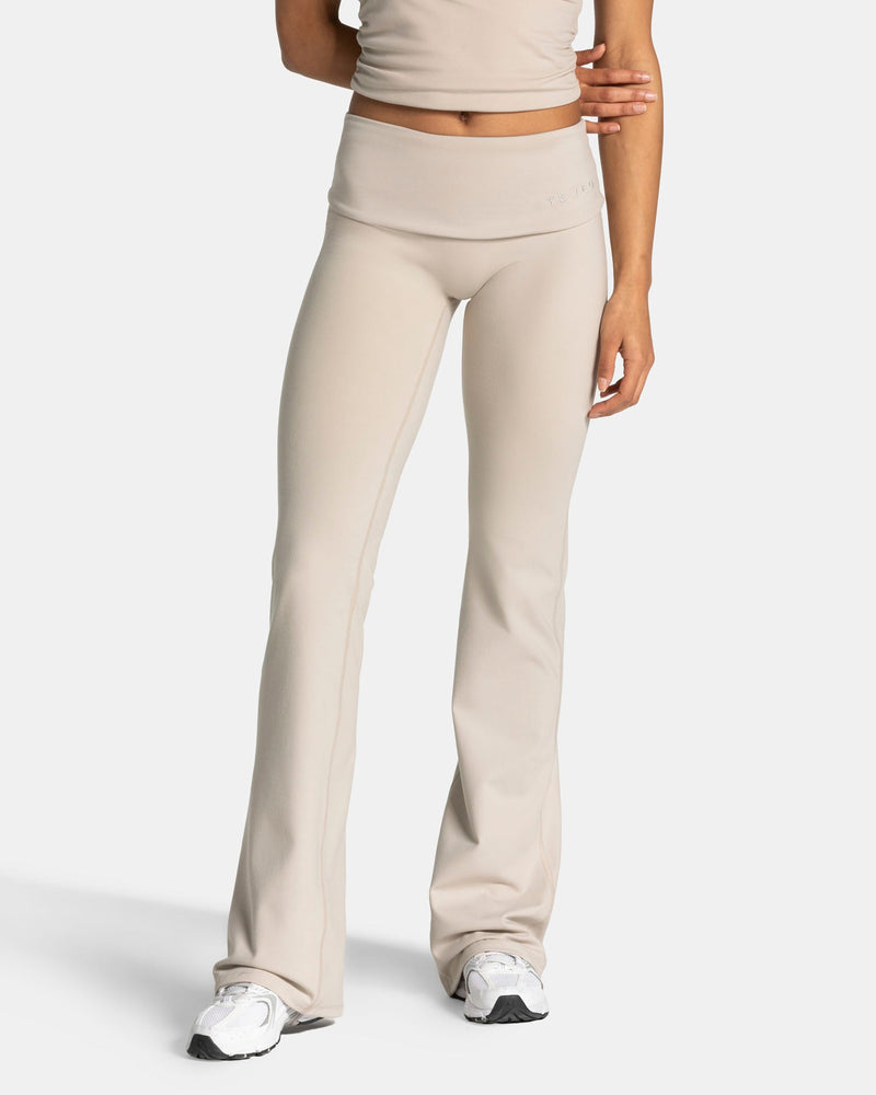 Mellow Fold Over Flared Leggings Regular "Cream"