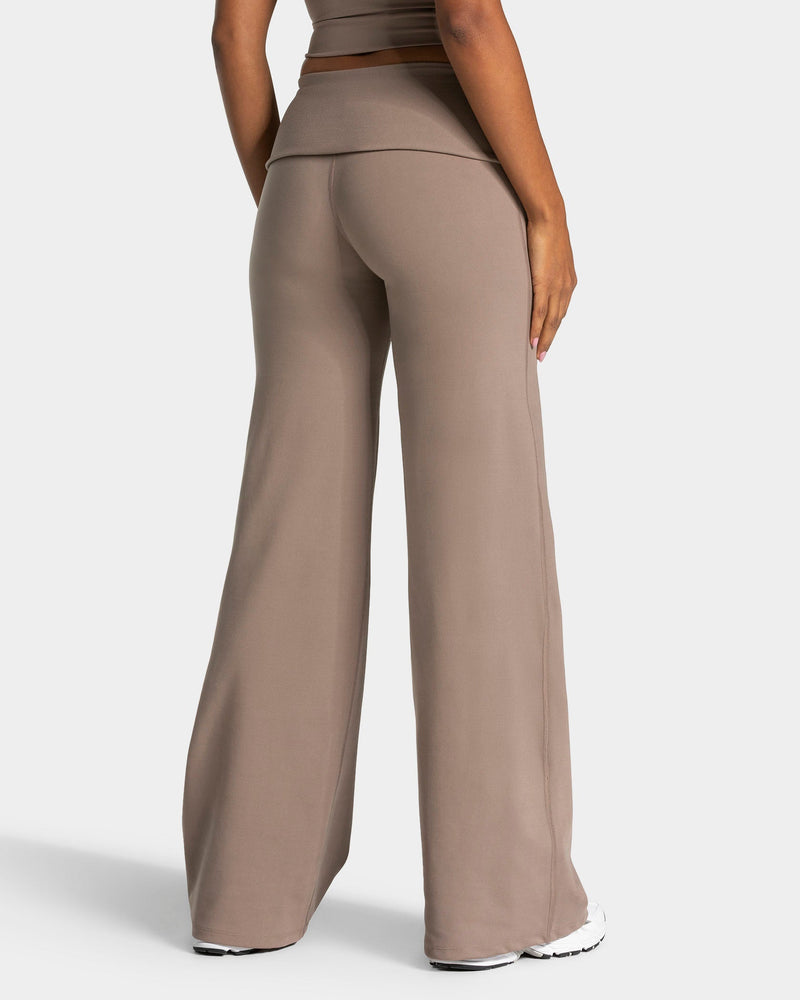 Mellow Fold Over Straight Leg Pants Regular "Mokka"