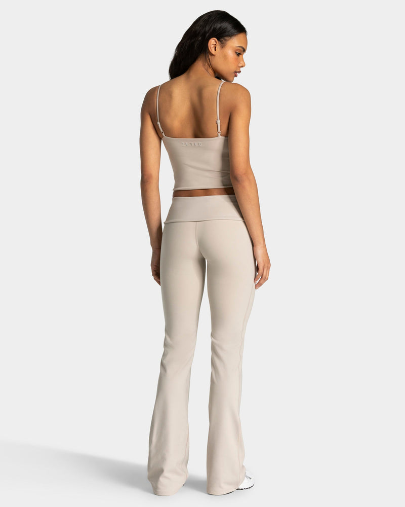 Mellow Fold Over Flared Leggings Tall "Cream"