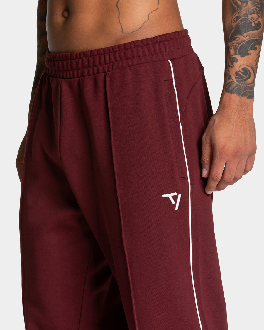 Contrastline Straight Leg Jogger "Weinrot"