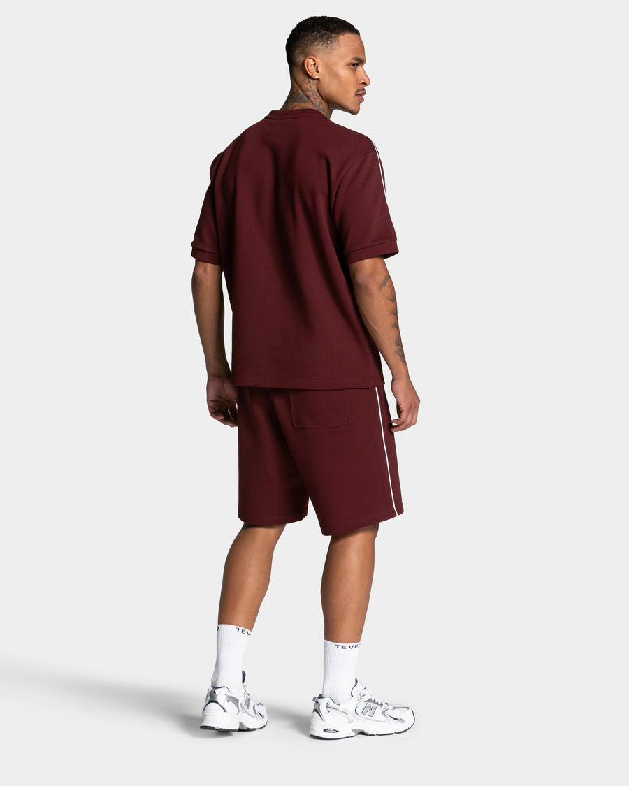 Contrastline Oversized T-Shirt "Weinrot"