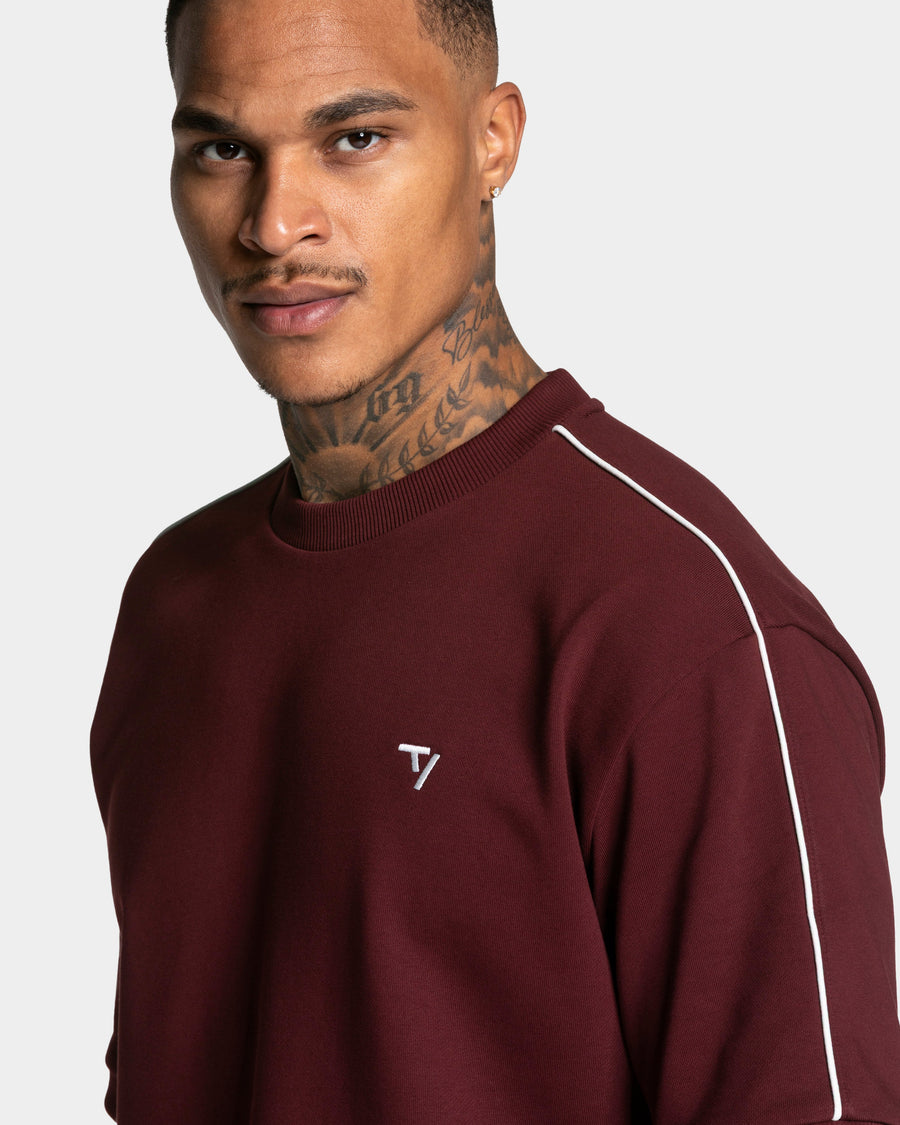 Contrastline Oversized T-Shirt "Weinrot"