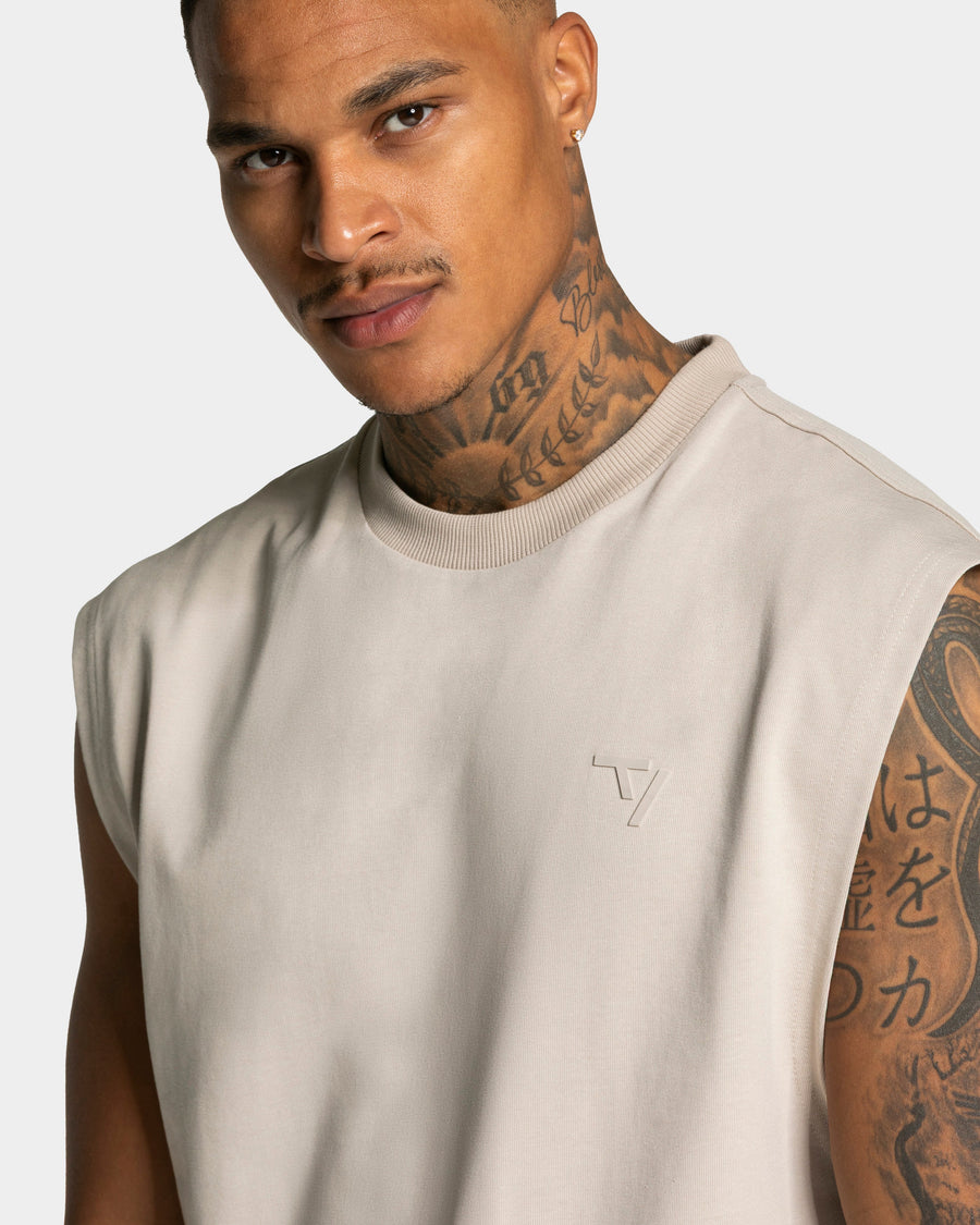 Contrastline Oversized Tank "Cream"