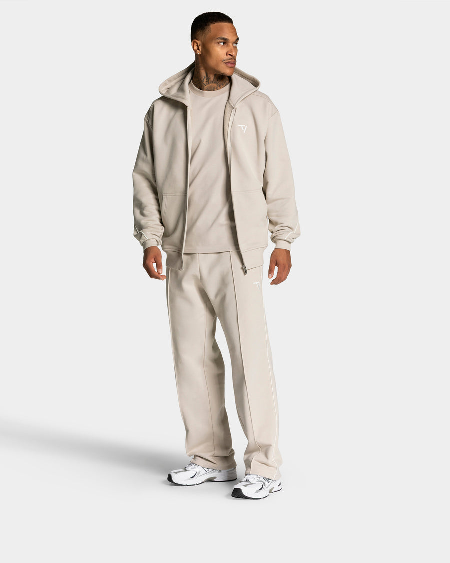 Contrastline Zip Jacke "Cream"