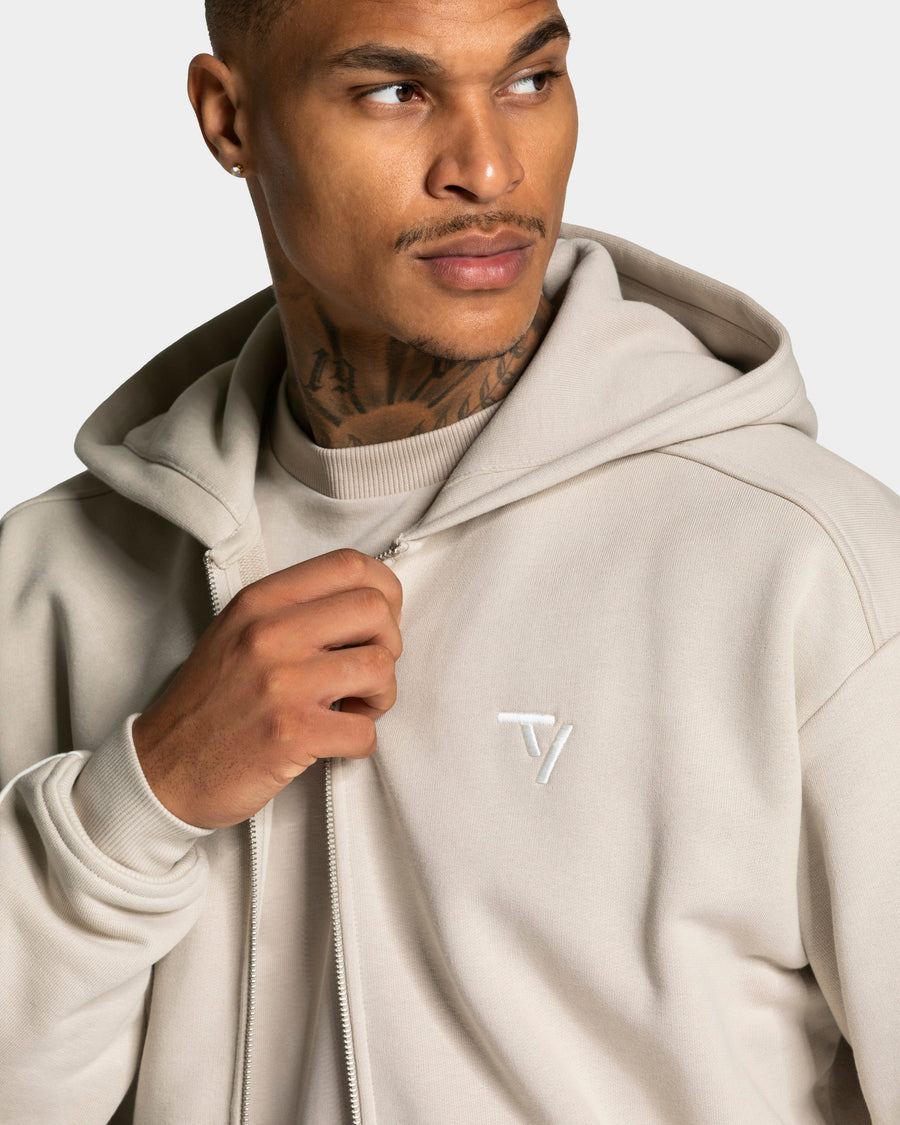 Contrastline Zip Jacke "Cream"