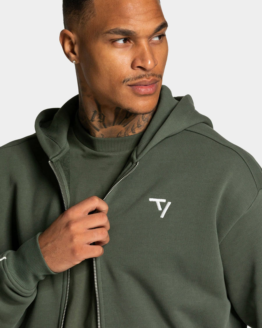 Contrastline Zip Jacke "Khaki"