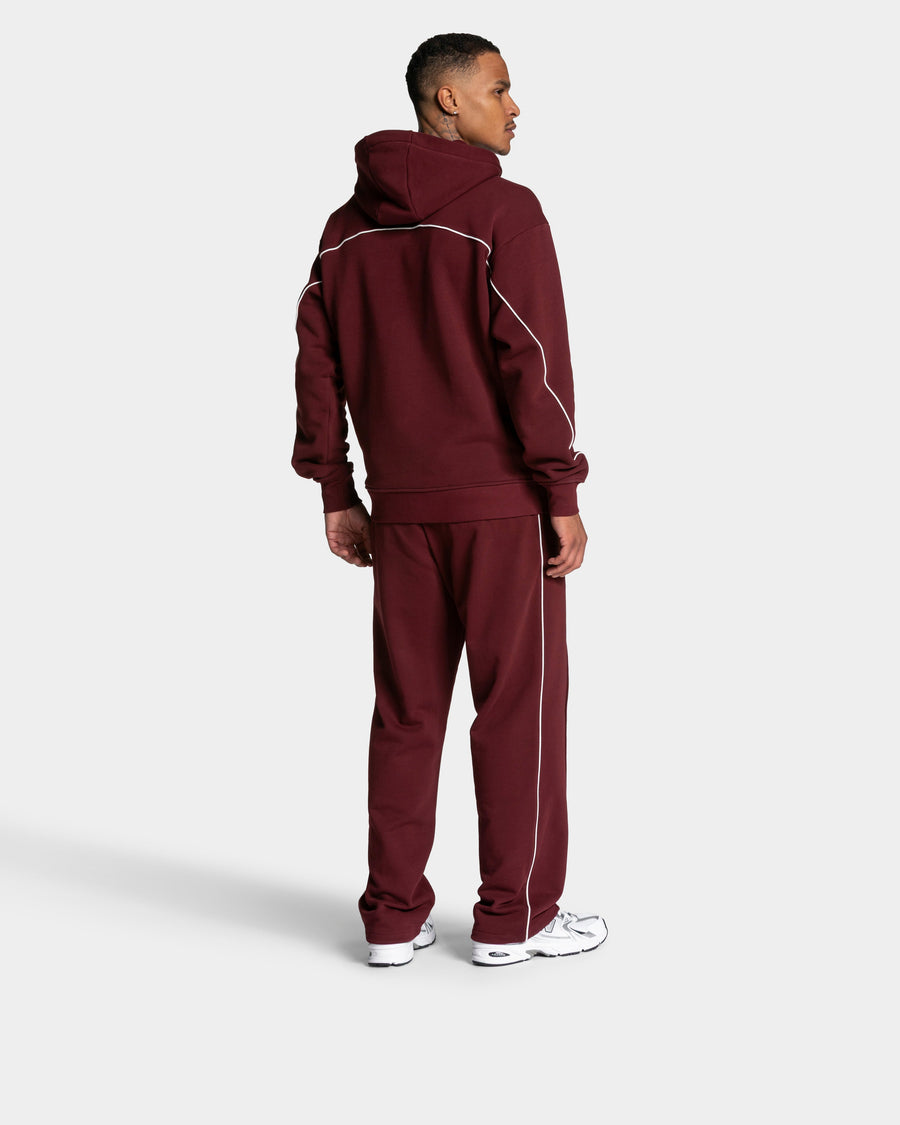 Contrastline Zip Jacke "Weinrot"