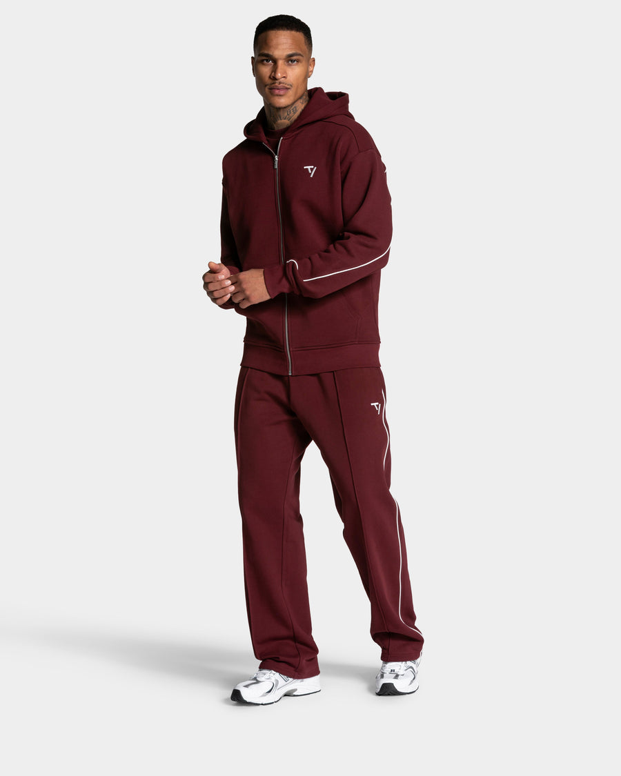 Contrastline Zip Jacke "Weinrot"