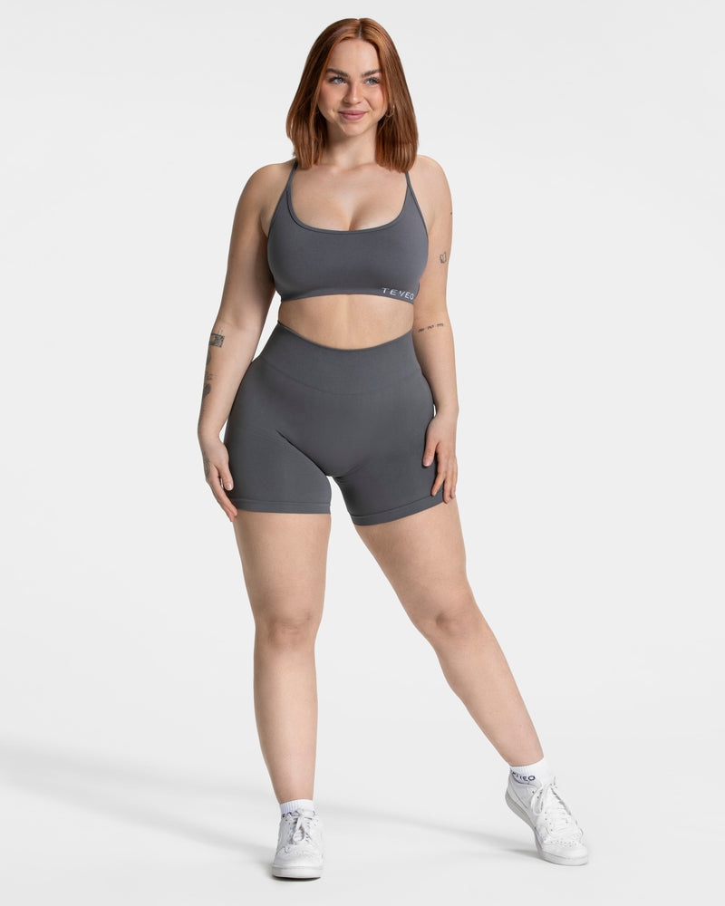 Pure Covert Scrunch Shorts  "Graphit"