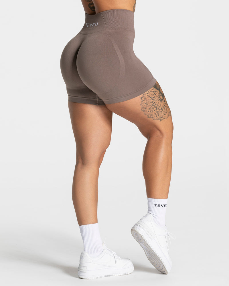 Pure Covert Scrunch Shorts "Mokka"