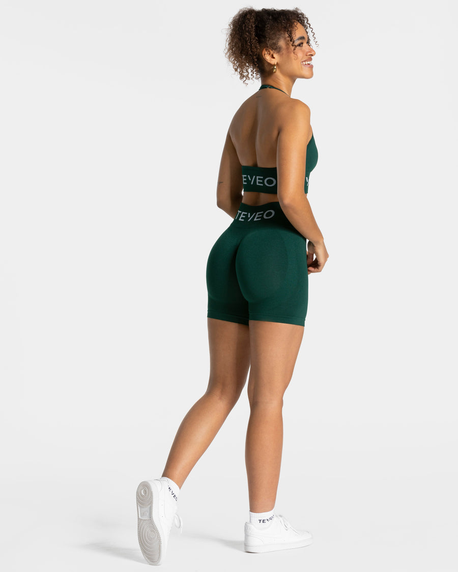 Signature Covert Scrunch Shorts "Dunkelgrün"