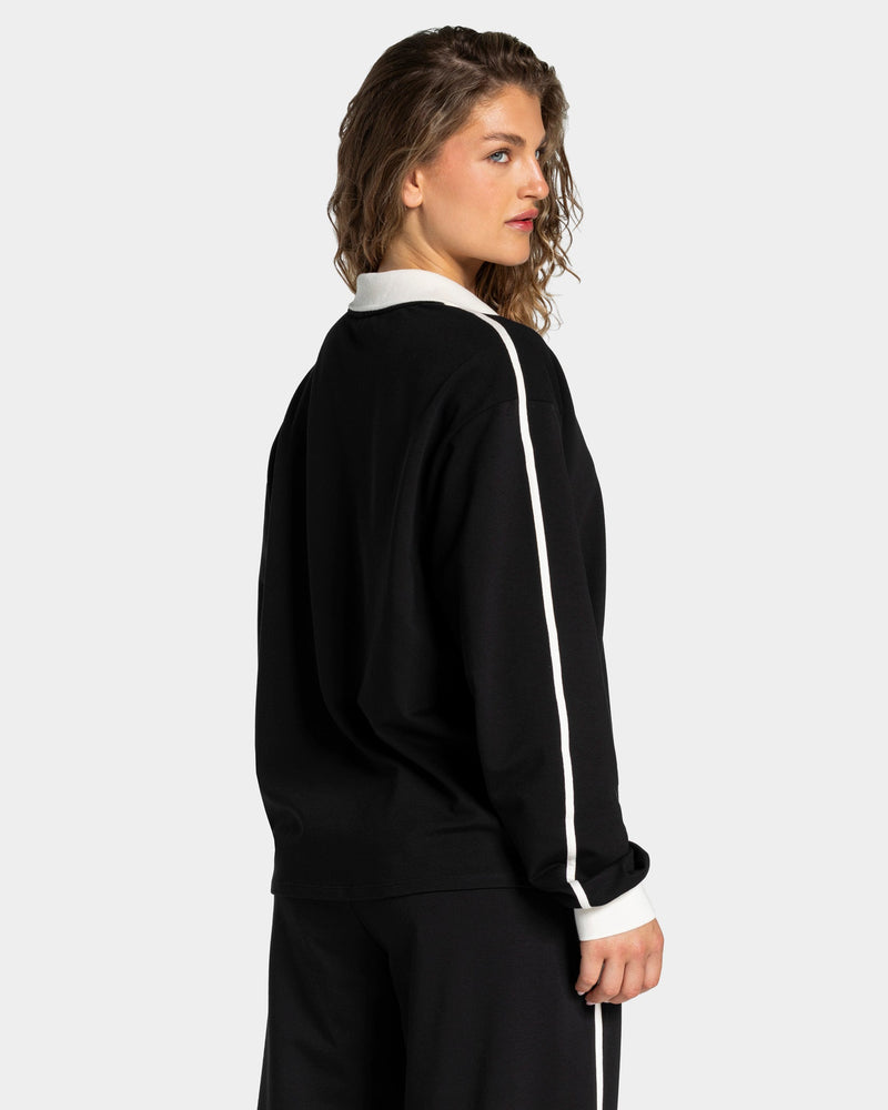 Soft Polo Longsleeve "Schwarz"