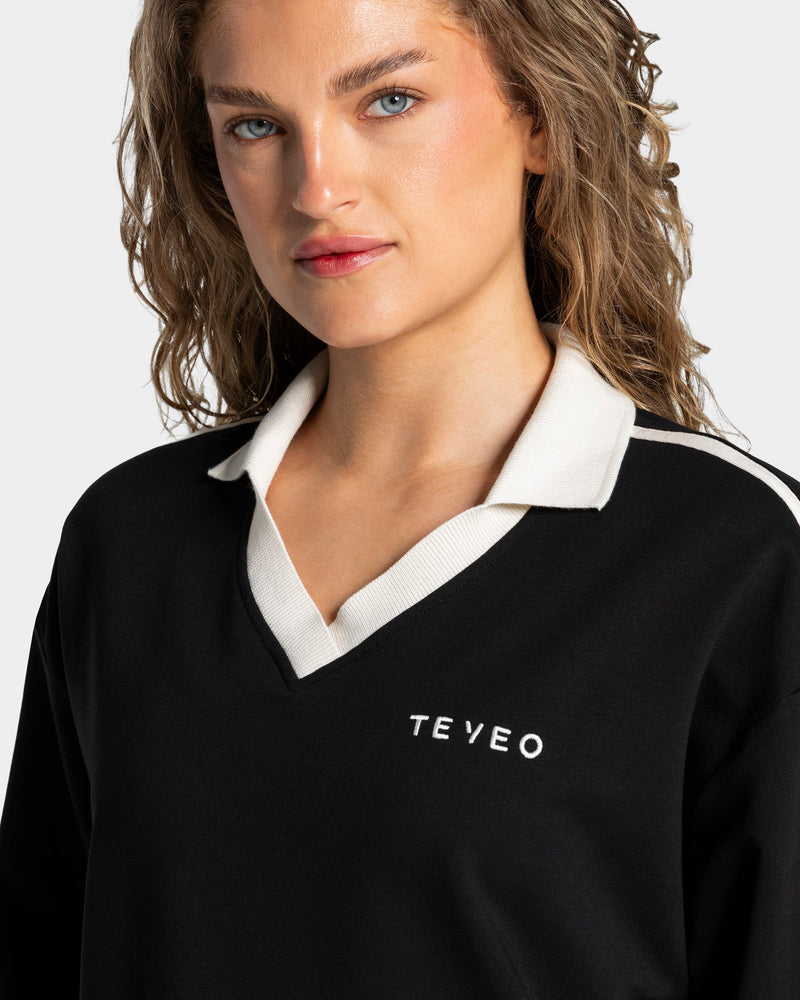 Soft Polo Longsleeve "Schwarz"