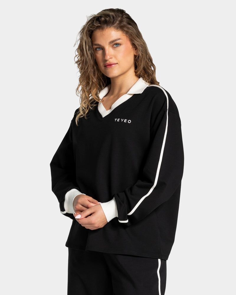 Soft Polo Longsleeve "Schwarz"