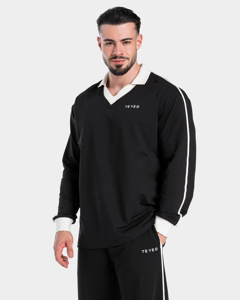 Soft Polo Longsleeve "Schwarz"