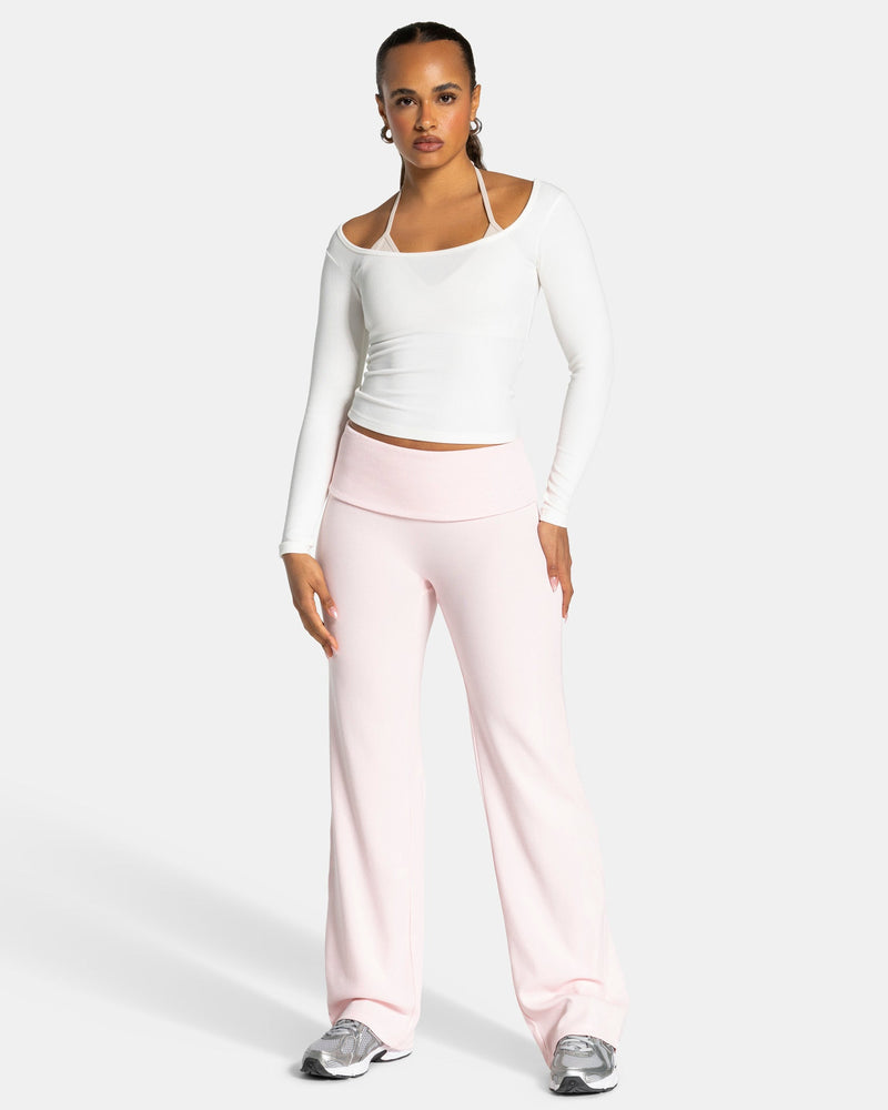Soft Ribbed Foldover Straight Leg Pants Tall ''Blossom''