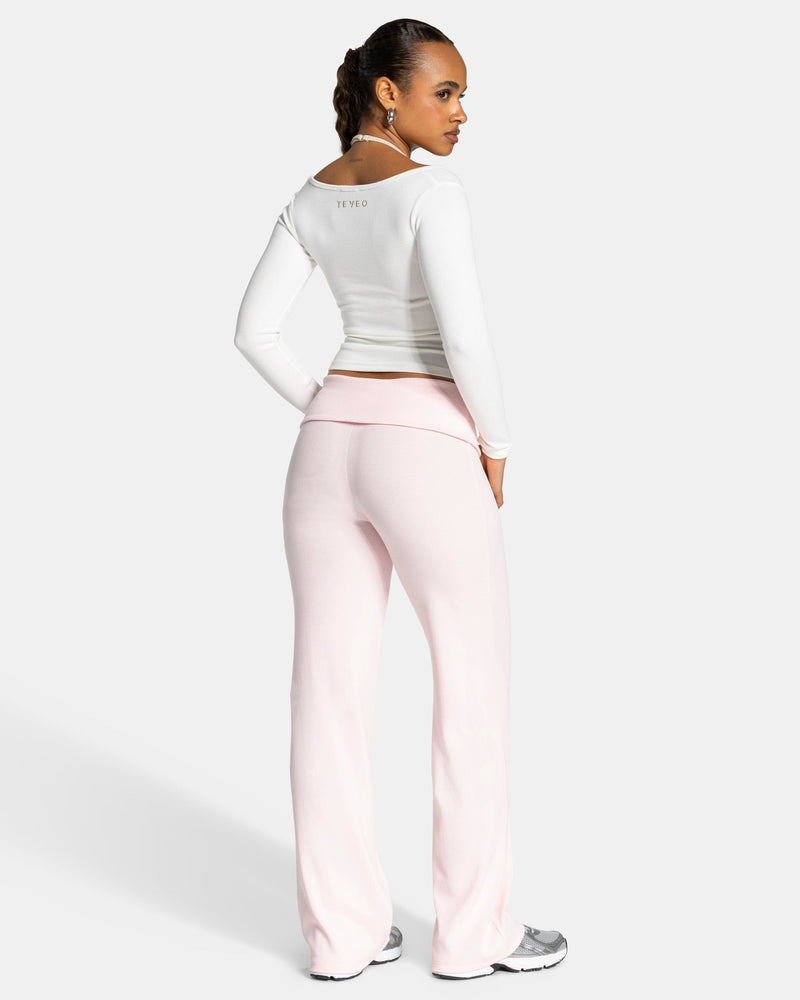 Soft Ribbed Foldover Straight Leg Pants Regular ''Blossom''