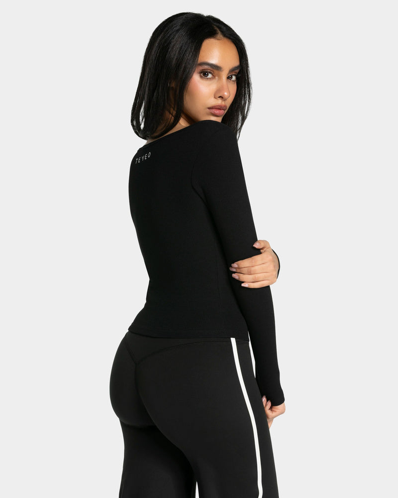 Soft Ribbed Longsleeve "Schwarz"