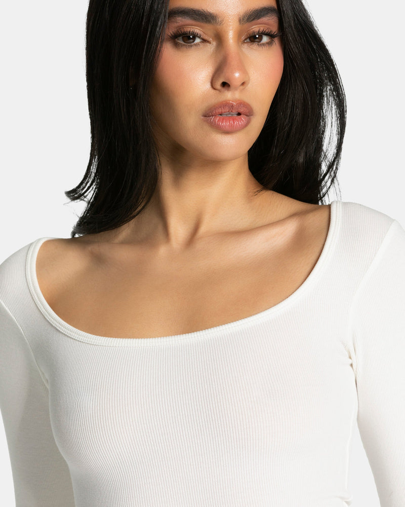 Soft Ribbed Longsleeve "Off White"