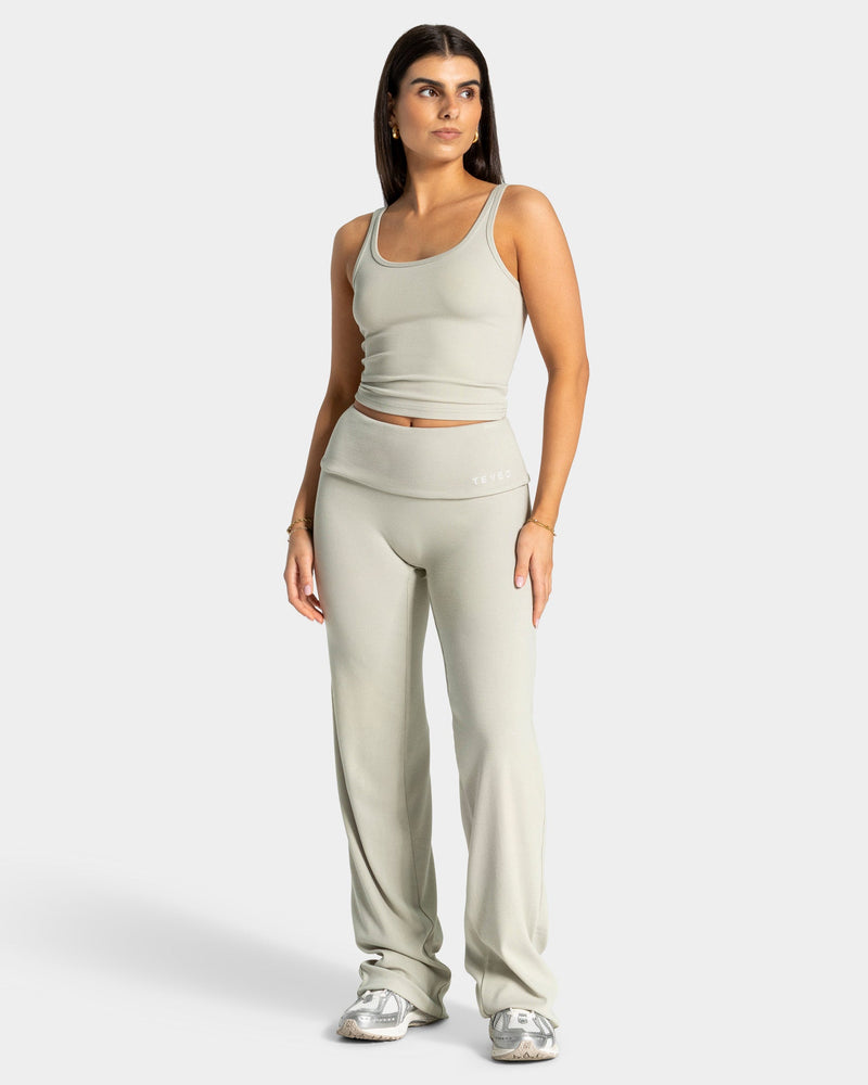 Soft Ribbed Foldover Straight Leg Pants Tall ''Pistachio''